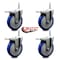 Service Caster 5 Inch Blue Polyurethane Swivel 34 Inch Threaded Stem Caster Set with Total Lock Brake SCC-TSTTL20S514-PPUB-BLUE-34212-4 - alternate 2